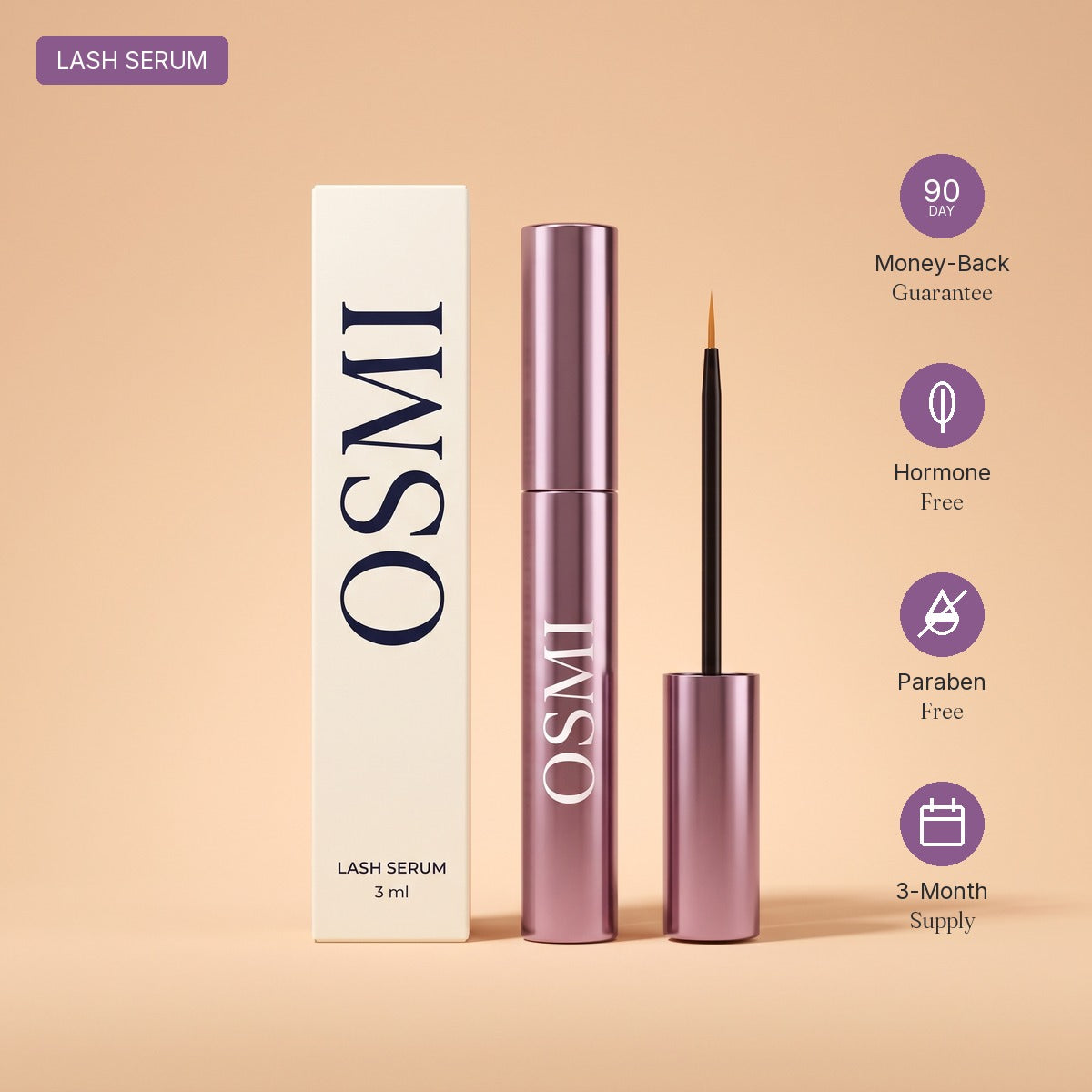 OSMI Lash Serum Rose with box