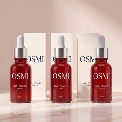 Three bottles of OSMI NAD+ Firming Serum
