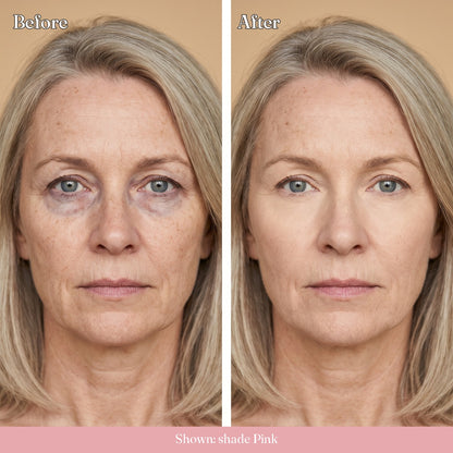 Before and after OSMI Under Eye Brightener