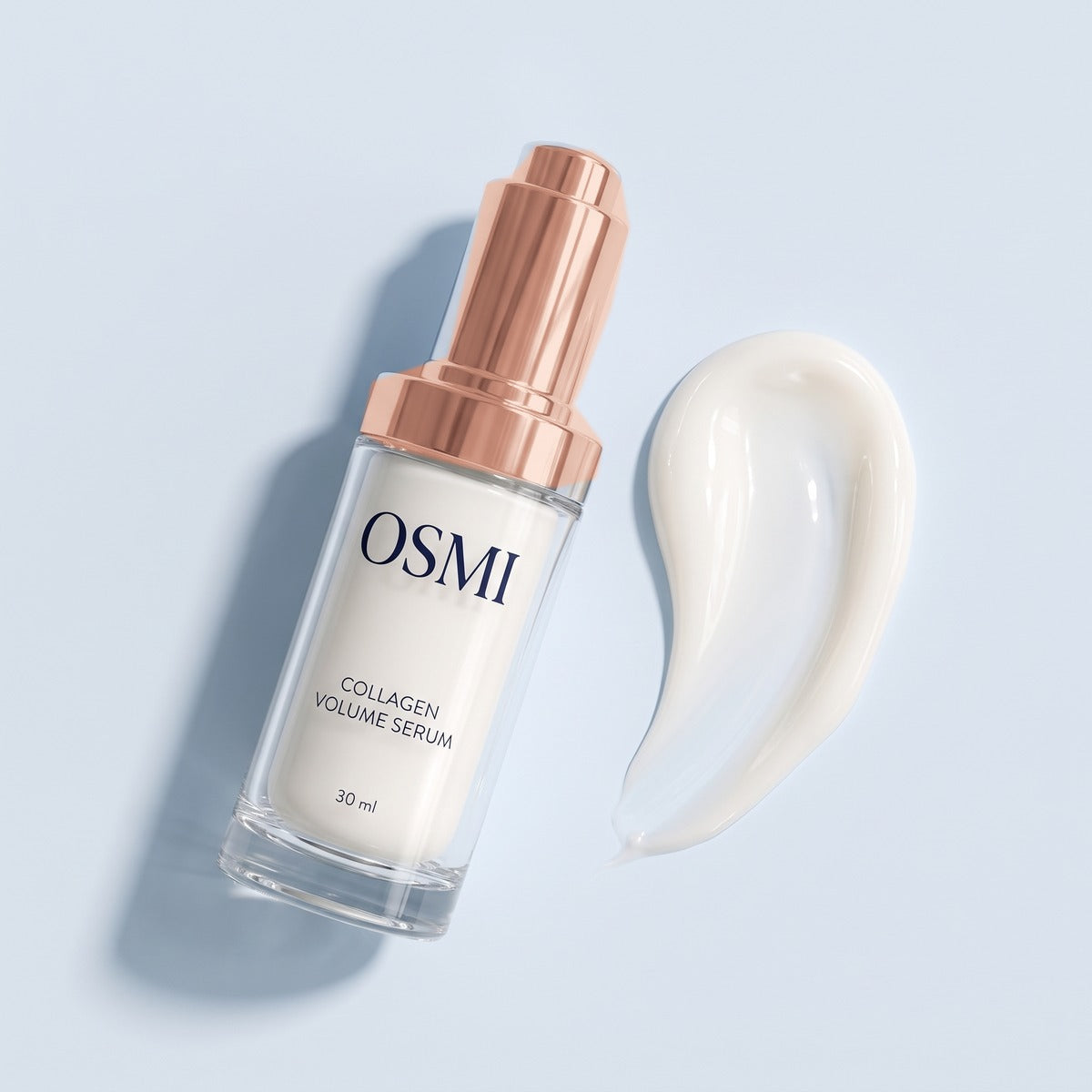 OSMI Collagen Volume Serum Rose Gold and its texture