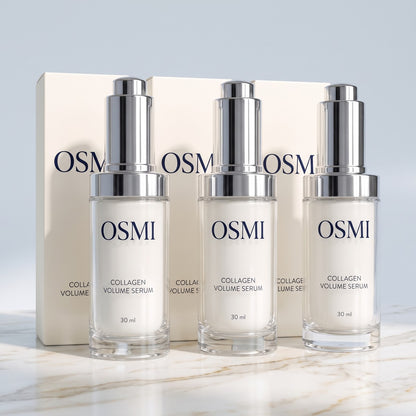 Three bottles of OSMI Collagen Volume Serum